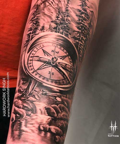 Buy Tattoo Design 3D Compass Digital Download Online in India - Etsy