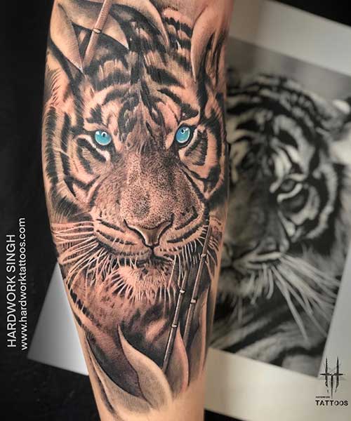 Colour Blend  White tiger tattoo Tiger tattoo design Galaxy tattoo