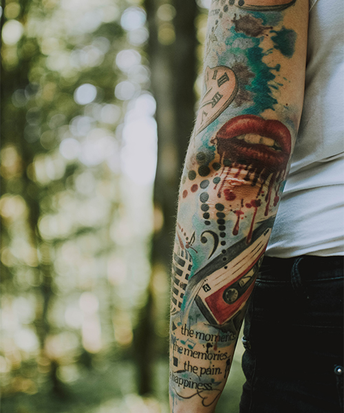 abstract tattoo half sleeve