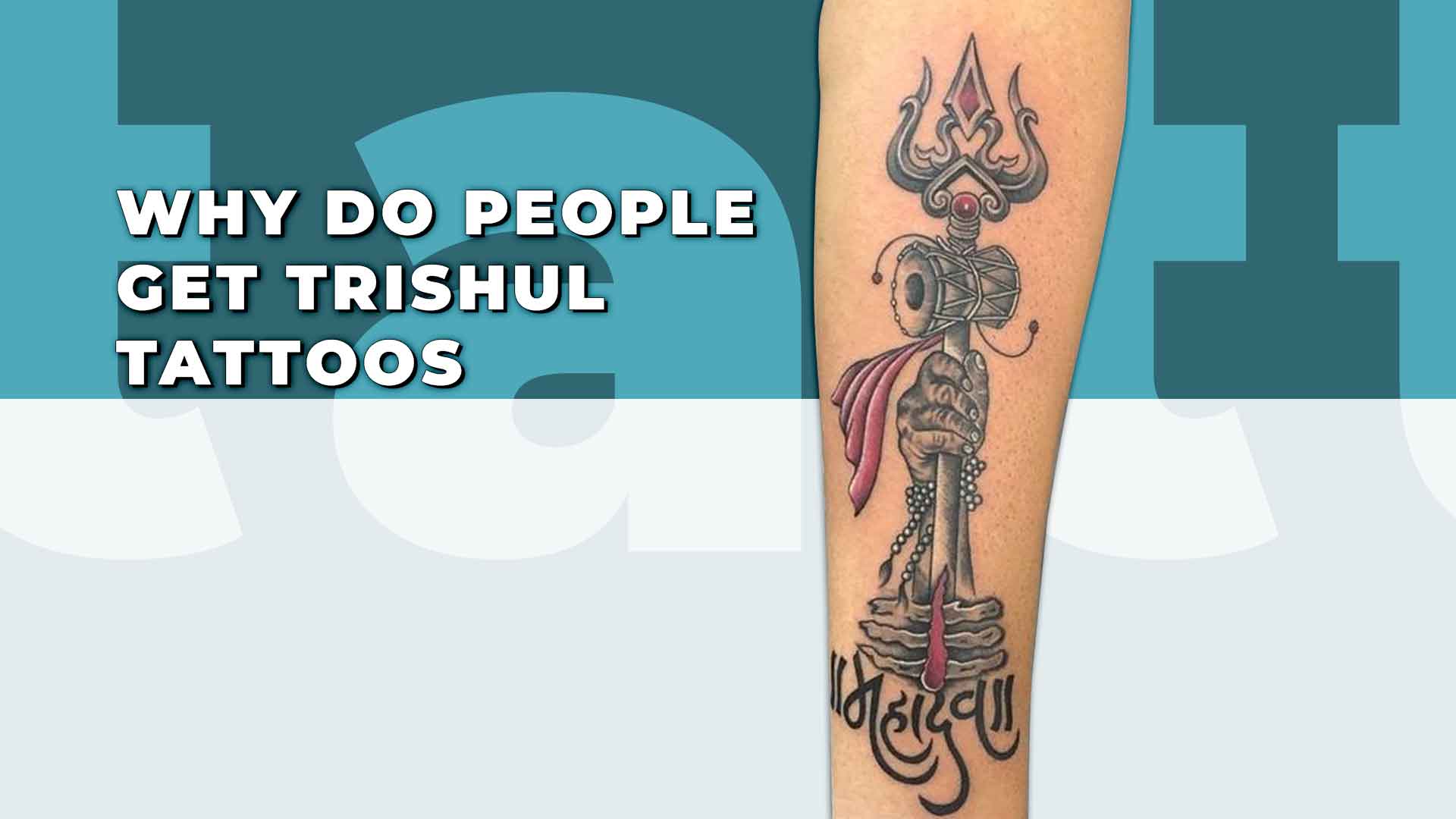 OM WITH TRISHUL TATT | CRAZY INK TATTOO & BODY PIERCING in Raipur, India