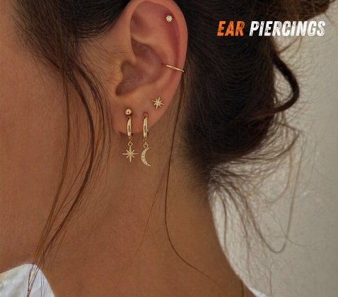 Ear piercings at Hardwork Tattoo Brampton