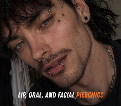 Lip oral and facial piercings at Hardwork Tattoo Brampton