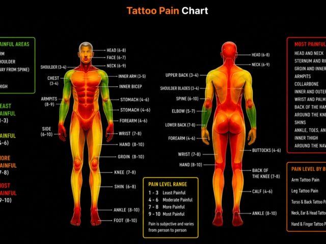 Tattoo Pain Chart: Most and Least Painful Tattoo Area